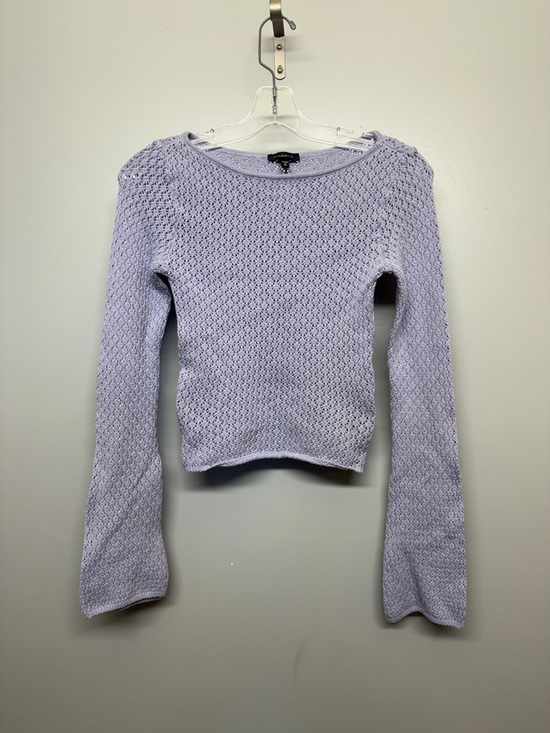 Dynamite Tops - Dynamite Light Gray Open-Knit Sweater Top